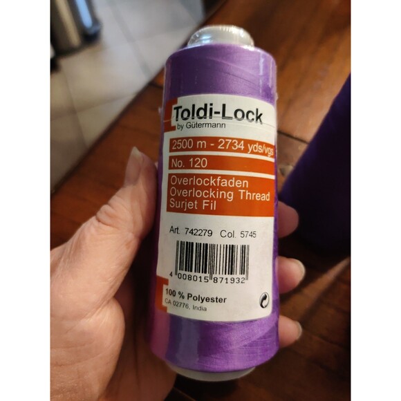 Lot of 8 Toldi- Sure- Maxi-Lock All-Purpose Serger Thread 2700+ Yd cones - Picture 3 of 11